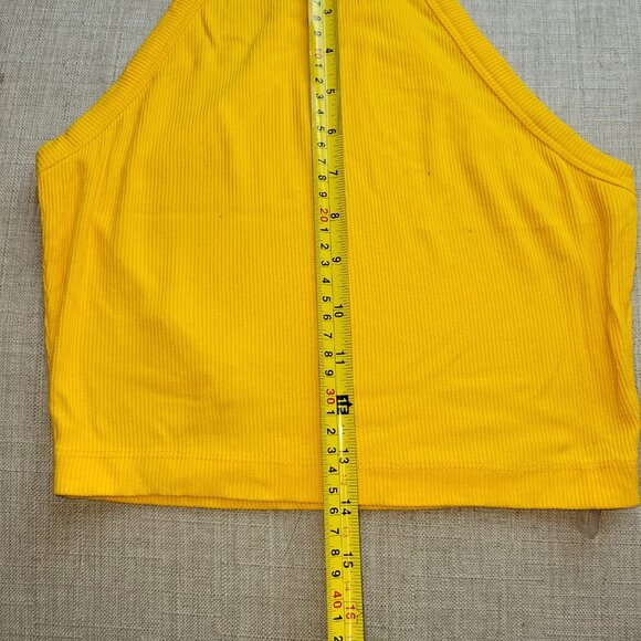 Yellow Ribbed Stretchy Racerback - Picture 4 of 5